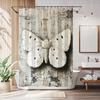 Vintage White Moth Painting Shower Curtain, Gothic Boho Bathroom Decor, Mystical Insect Art, Moth Illustration Curtain