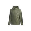 Three-Stripe Print Sports Hoodie Jacket Men Outerwear Green FM9434