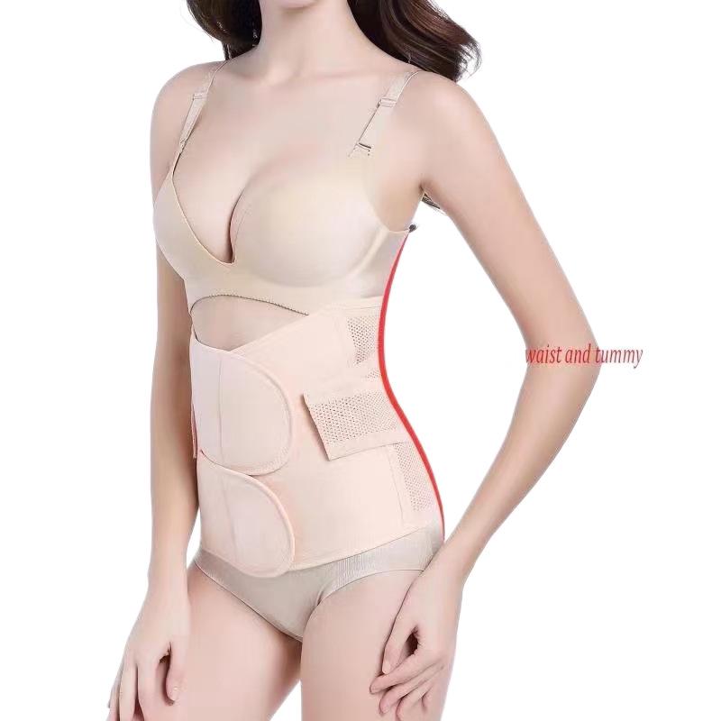 Postpartum Waist Cincher: 2-Piece Breathable Tummy Control Velcro Belt