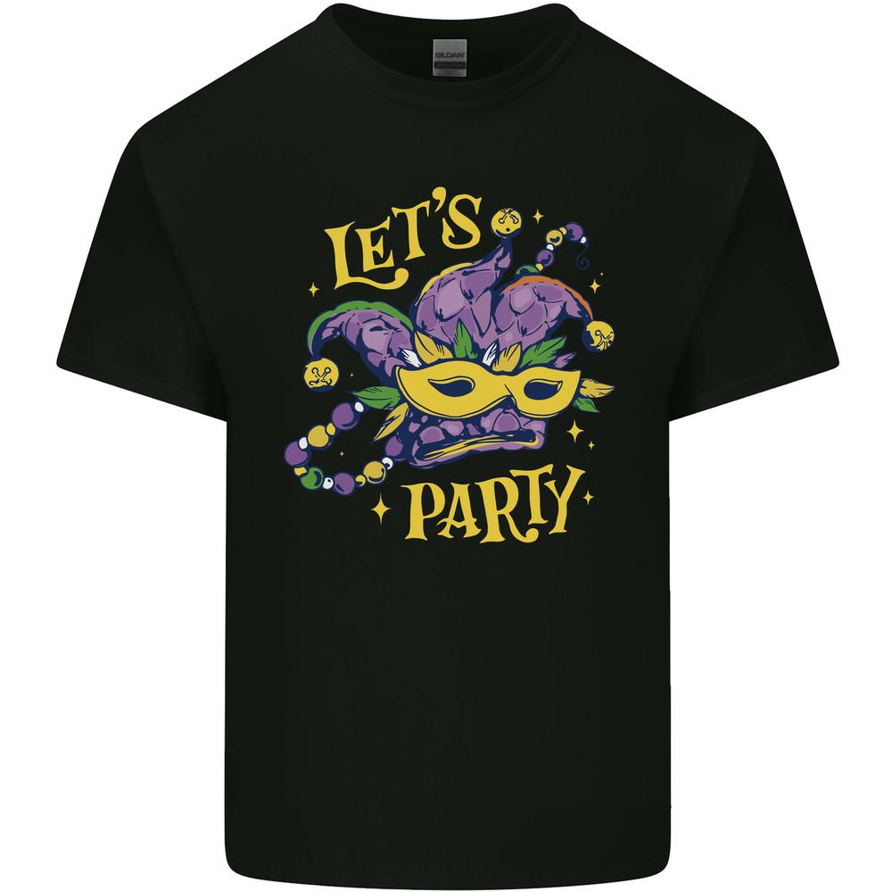 Mardi Gras Lets Party Mens Light Cotton T-Shirt Unisex T-Shirt S