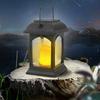 Retro Led Solar Candle Lights With Handle Ip44 Waterproof Outdoor Garden Hanging Decorative Table