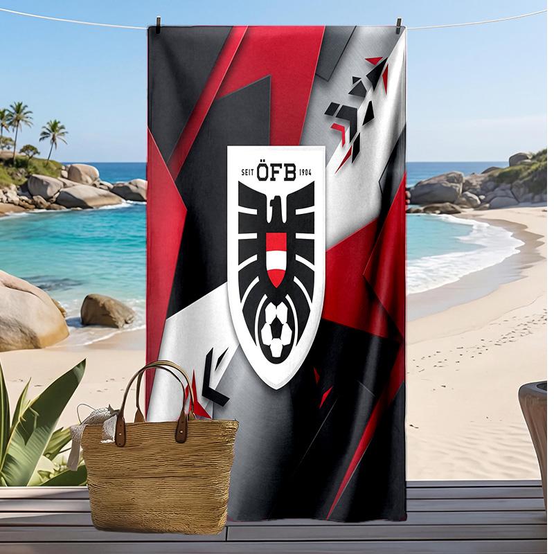 Österreich Fußball Druck Strandtuch Schnelltrocknend Super Saugfähig Weiches Badetuch zum Schwimmen Strand Reisen Fan Souvenir Geschenk