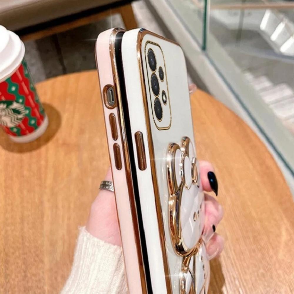 Phone Case For Xiaomi Poco X7 X6 F7 Pro M6 F6 F3 F4 X5 X3 C65 C75 Makeup Mirror Rabbit Holder Straight Edge Soft Cover