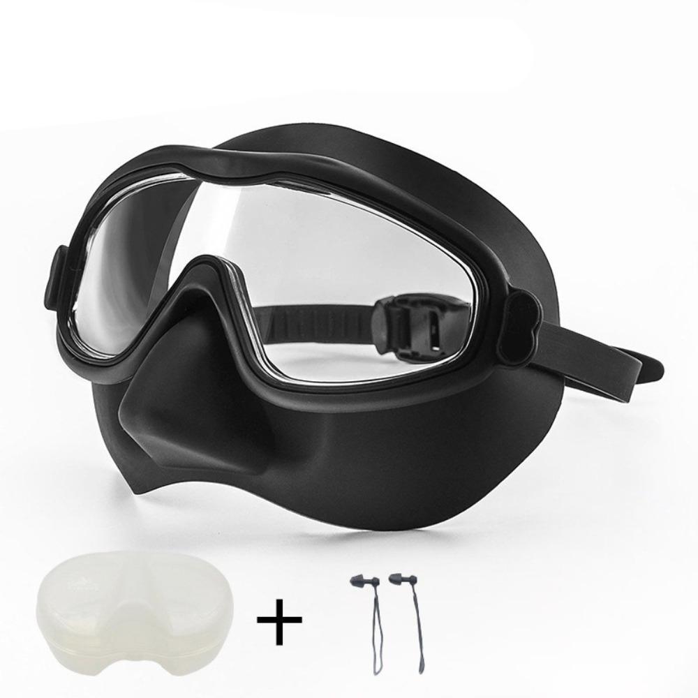 

Маска для дайвинга с широким обзором, очки для дайвинга с большой оправой, принадлежности для занятий спортом на открытом воздухе и плавания чёрный