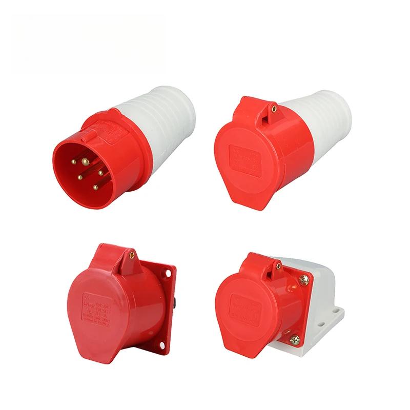 

IP44 5Pin Waterproof Electrical Connection Power Industrial Plug and Socket Wall Mounted Junction Box 32A 380-415V
