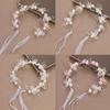 Hair Jewelry Children Gifts Spring Bohemian Girls Bridal Pearl Hair Headdress Flower Wreath Bride Garland Head Hoop Headbands