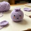 6 pcs Crocheted Sandbag Game Props Keychain 2 in 1 Keychain Crocheted Sandbag