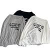 Korean Lazy Style Women's Off-Shoulder Letter Print Sun Protection Long-Sleeve T-Shirt