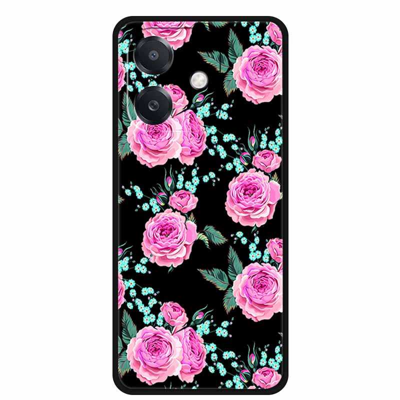 Para OPPO A3 / A3x 5G Funda 6.67" Funda Negra Silicona Suave Funda para Teléfono Para OPPO A3x A3 5G Funda Trasera A 3x A 3 x A3 x Dibujos Animados