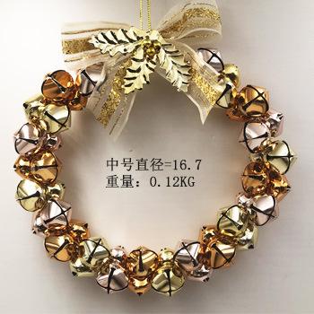 Christmas Bell Pendant Christmas Atmosphere Decoration Iron Bell Wreath Ornament Festive Party Supplies Home Garden