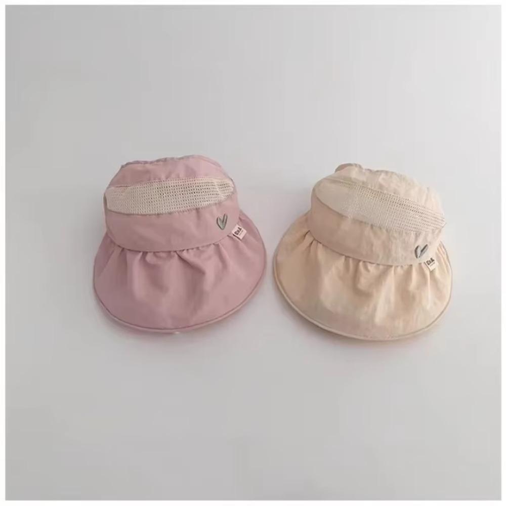 Lightweight Kids Cap Breathable Mesh Sunshade Hat Cute Large Brim Hat  Summer