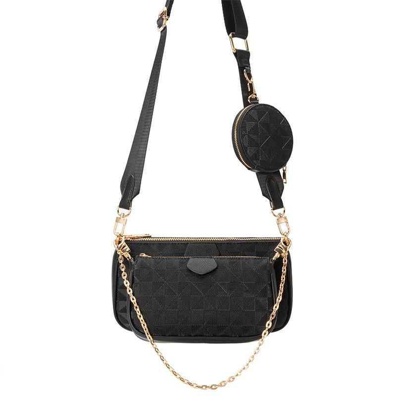 Women's Embossed Windmill Flower Single Shoulder Crossbody Bag Three In One Armpit Bag Versatile Fashion Three Piece Set