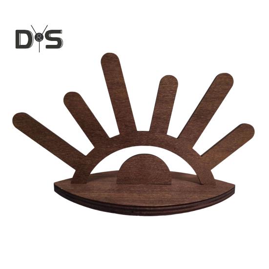 

Подставка для колец, деревянный органайзер для хранения ювелирных изделий с 6 держателями колец, подставка для хранения колец в форме глаза, настольное украшение, подарок для нее коричневый