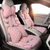 Winter Plush Car Seat Cover Bowknot Fashion Cute Women's Automotive Interior Protector Steering Wheel Warm Cushion Car Pillow