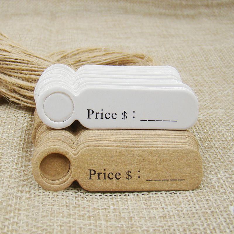 100Pcs/Lot Price Tags Kraft Paper Lables For Diy Jewelry Retail Price Tags Handmade Clothes Size Tags Store Hang Lables