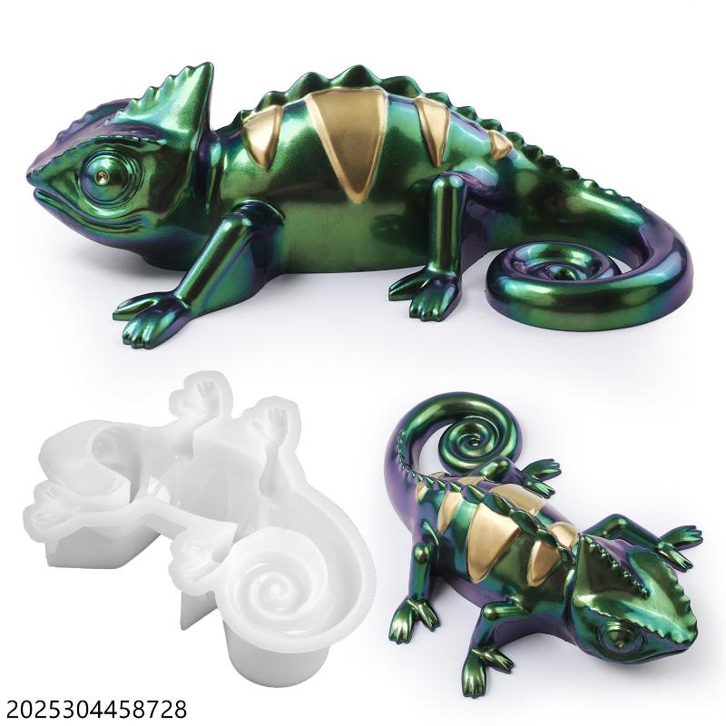 3D Chameleon Lizard Silicone Mold DIY Handmade Reptile Crystal Epoxy Resin Plaster Craft Casting Molds Home Decor