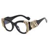 Personalized Heavy Metal Decorative Flat Mirror Anti-Blue Women'S Glasses Frame Catwalk Versatile Gorgeous Glasses Frame