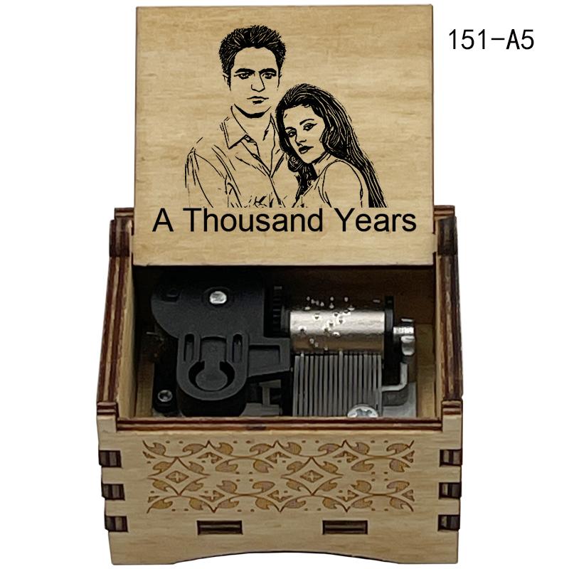 A Thousand Years Melody Popular Wedding BGM Wooden Music Box Famous Movie Hand Operated Movement Lovely Anniversary Couple Gift 3