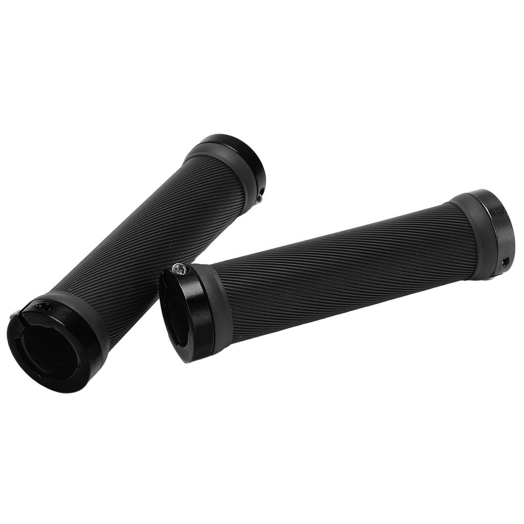 2pcs Bike Grips Rubber Anti Slip Handlebar with Plastic Covers for 22mm Road Mountain Replacement