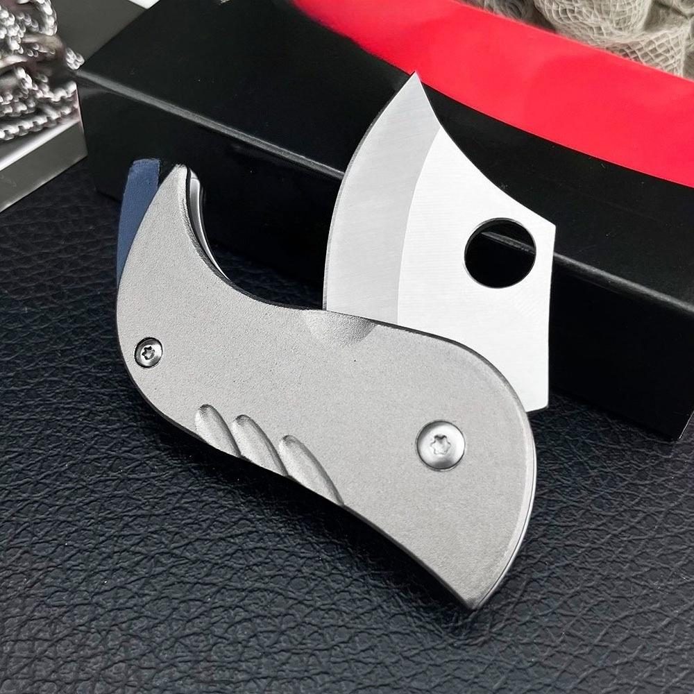 C256 Durable Multi-purpose Kitchen Utility Small Folding Knife Household Pocket Knife Fruit Knife 440C Blade Aluminium Handle