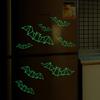 12 Piece Adhesive Halloween Bat Wall Decal With Night Glowing Effect 3D Design Sticker For Home And Party Decoration