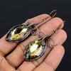 Smoky Topaz Earrings Gemstone Jewelry, 999 Copper Wire Wrapped Earrings, Handmade Beautiful Jewelry Earrings