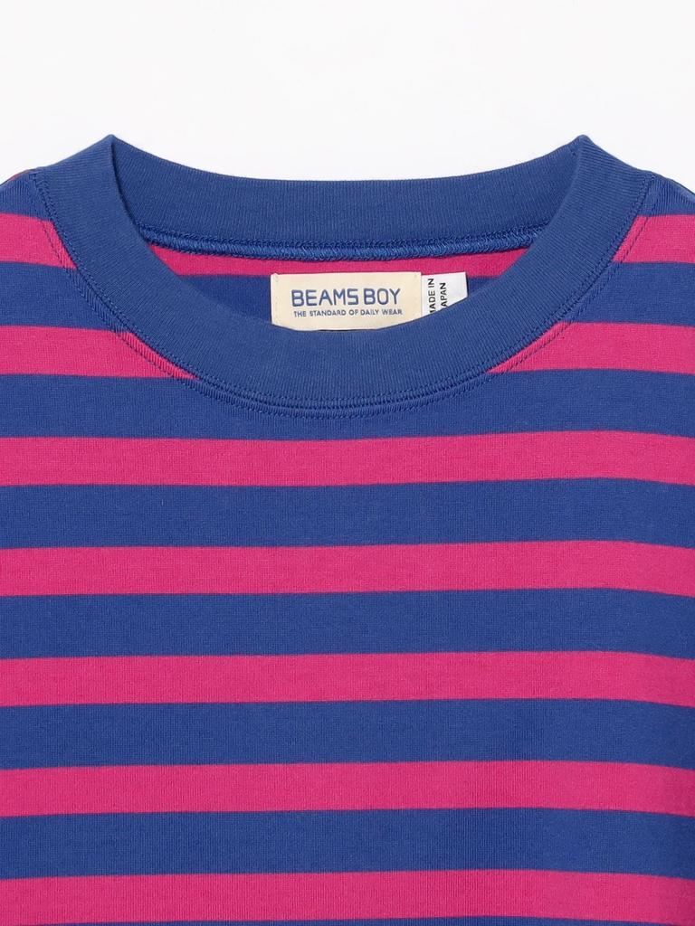 Beams Boy Women's Basic Striped Long Sleeve L/S Tee, Blue/Pink, Free Size