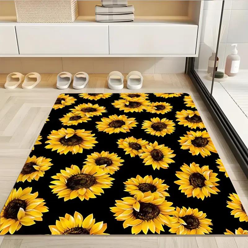 

So Many Sunflowers Printing Large Rug Soft Living Room Carpet Wear-resistant Floor Mat Sofa Bedroom Home Easy To Clean Decor 40X60CM