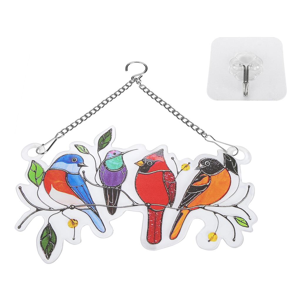 Ptáci Vitrážové závěsy Vícebarevné ptáky Tvar Závěsné ozdoby na okna Dveře