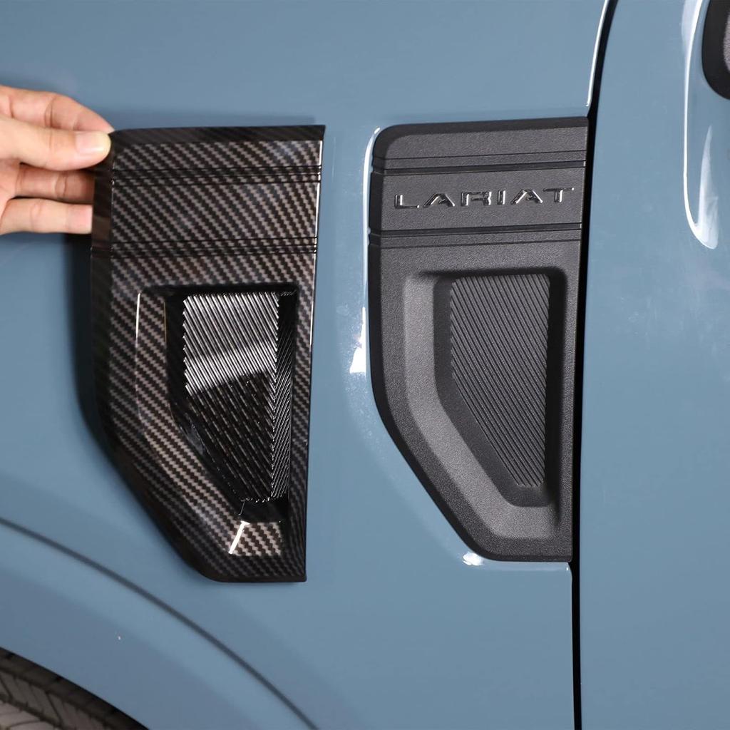 Door Front Side Fender Vents Air Outlet Cover Trim Compatible with Ford Maverick 2022-2025, Car Exterior Decoration Accessories (Carbon Fiber