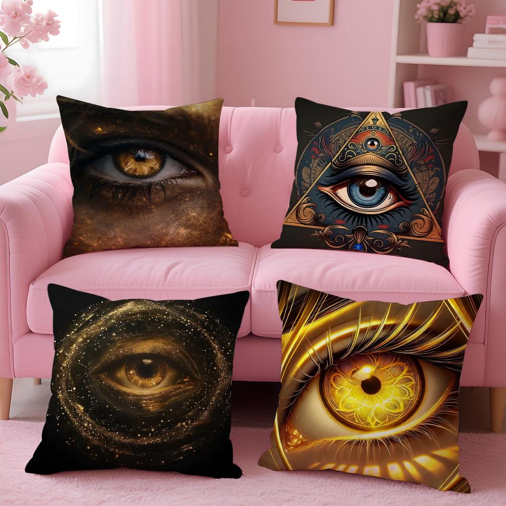 BBrass Eye Golden Eyes Sharp Fashion Cushion Cover Pillow Case Soft Friendly Fabric Concealed Zipper