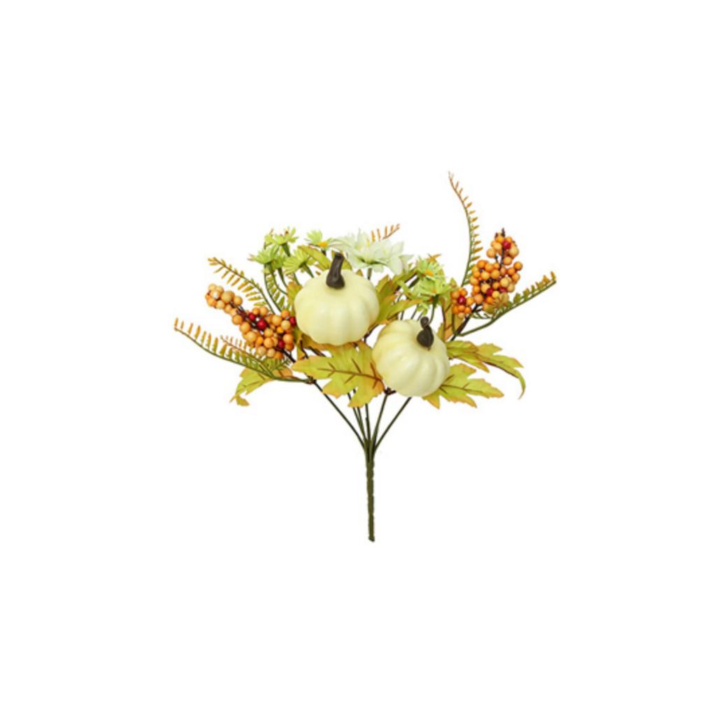 Artificial Berry Pumpkin and Maple Leaf Stem 30cm Halloween Party Decoration Floral Arrangement for Seasonal Home and Event Decor
