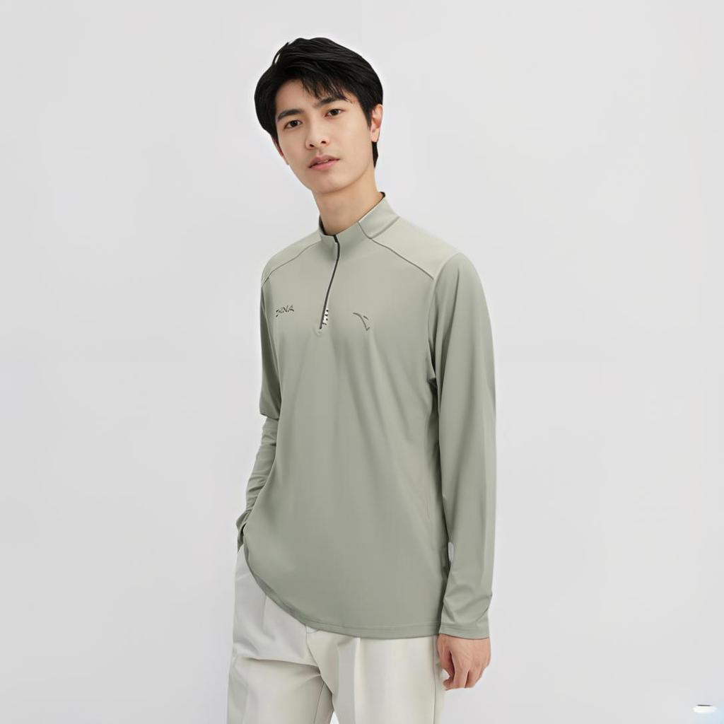 Anta Training Series Sports Elastic Warm Fleece Knitted Top Men Tops Qingluan-Gray 152447410N-2