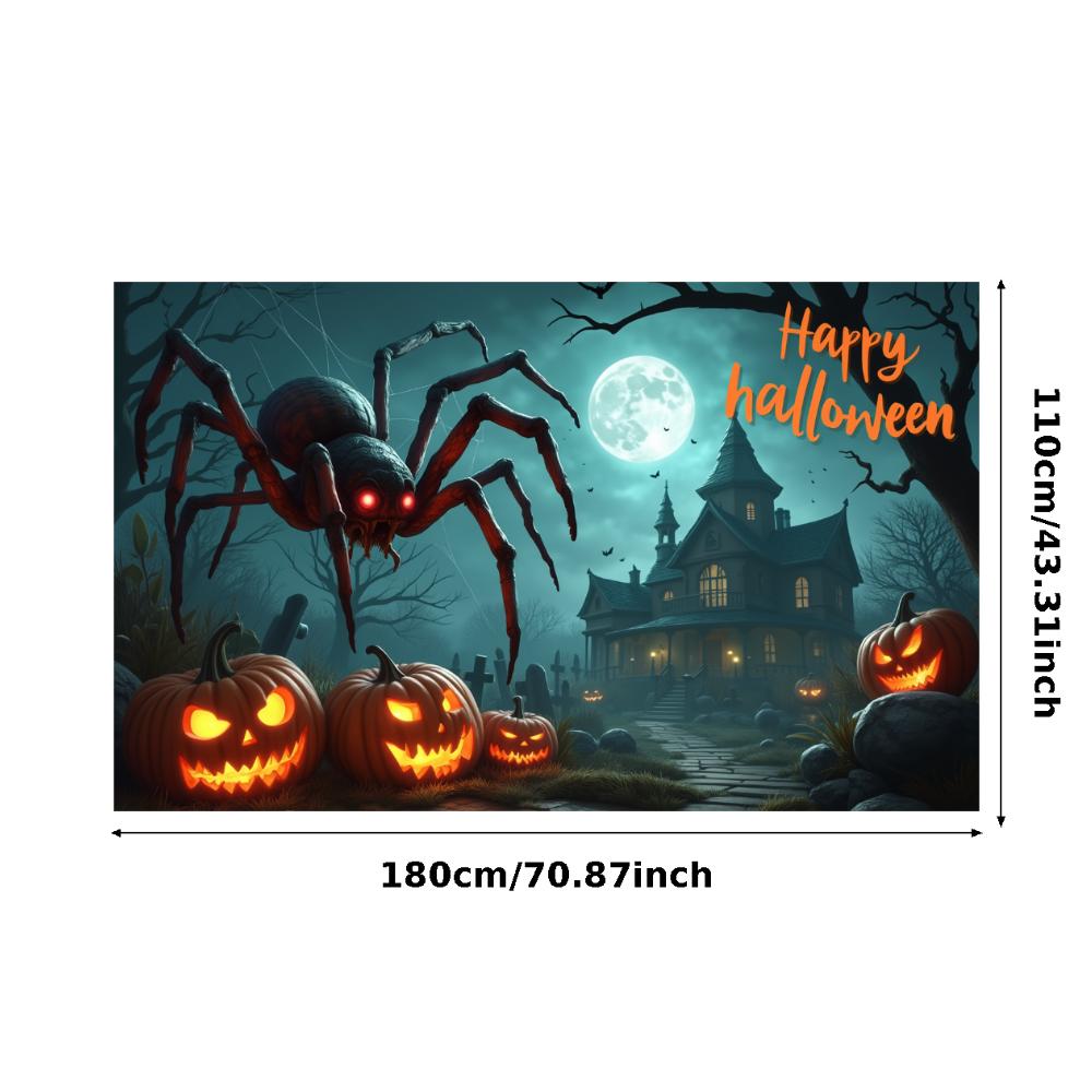Halloween Banner Haunted Effect Halloween Party Banner Pumpkin Backdrop Pumpkin Illustration Night Theme Banner For Haunted