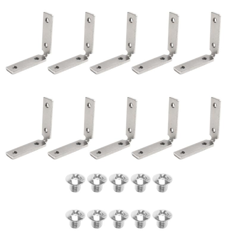 10 Pack 90-Degree Cabinet Corner Brackets 90-Degree Cabinet Pull Corner Brace Sturdy Hardware for Enhancing Durability