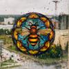 Retro Colorful Hummingbird Iris Window Glass Electrostatic Sticker Detachable Decorative Film Home Decoration