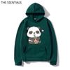2022 Felpe con Cappuccio Panda Kawaii Unisex Harajuku Needs More Boba Felpa con Cappuccio Unisex Primavera Autunno Estetica Cartone Animato Grafica Felpa