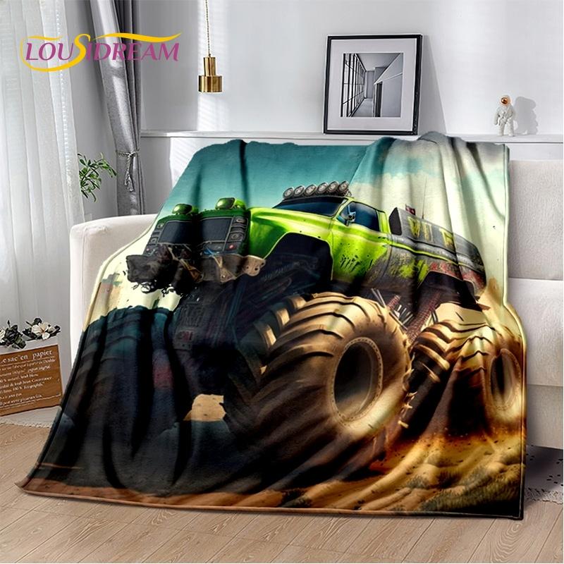 Monster Truck 3D Monster Jam Cartoon Soft Blankets,Keep Warm Throw Blanket Comfortable Blanket for Picnic Beds Sofa Home Bedroom