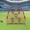 2133.6 X 2133.6mm Football Trainer Throwing Net, Training Throwing Target Practice Net with 5 Target Pockets, Knotless Net Includes Straps and