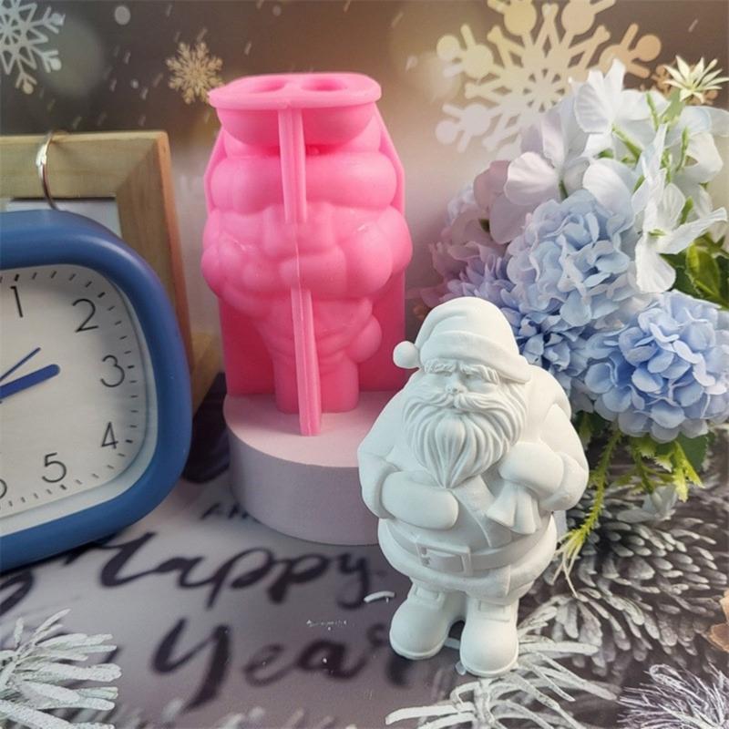 Santa Figurine Silicone Molds for Plaster Decorations Epoxy Resin Craft Project, Plaster Molds Fondant Silicone Molds