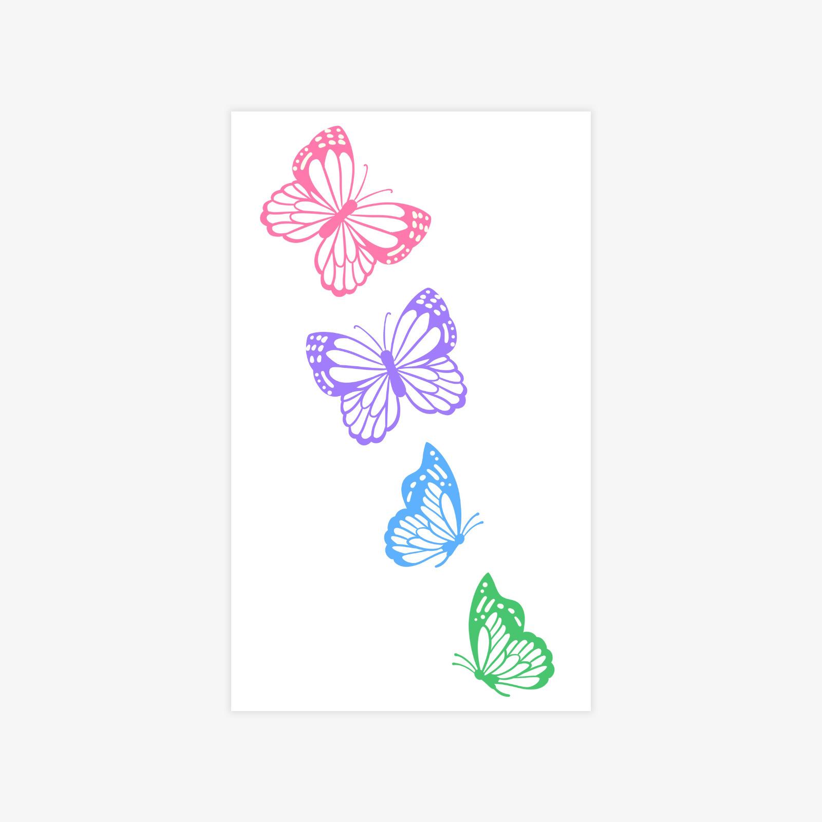 Cute Dopamine Color Butterfly Tattoo Sticker Advanced Sense Arm Tattoo Sticker 9*15