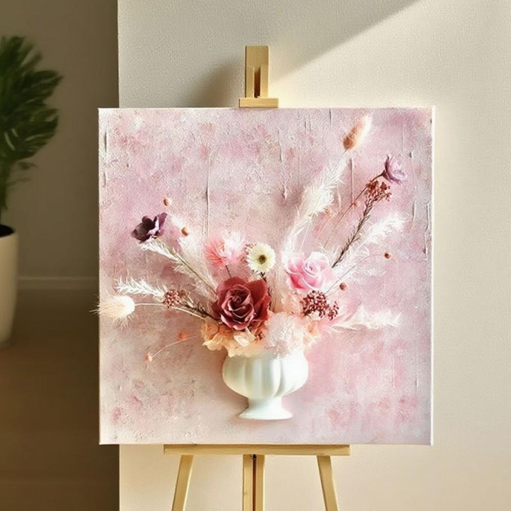 New French Oil Painting Half Wall Vase Hand-Painted DIY Half Wall Flower Pot White Wall Mounted Vase Floral Arrangement