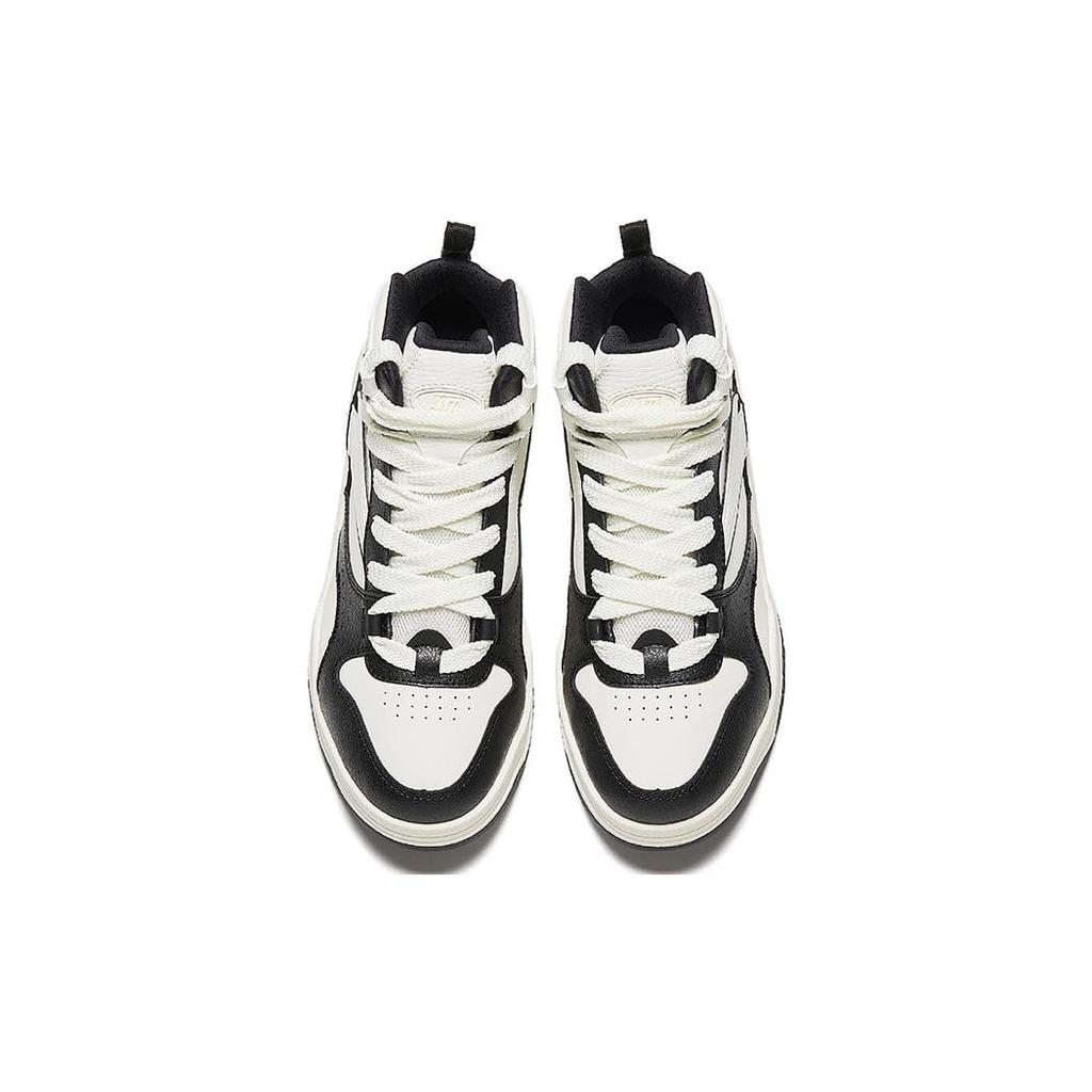 Anta Wave Shoe Comfortable Slip Resistant Lightweight Non slip Lightweight Mid top Skateboard Shoes Women's Black White 922348088-2