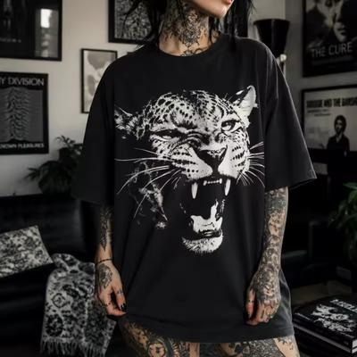 Roaring Jaguar T-shirt, Wildcat Street Clothing Men's T-shirt Summer New Style Unisex