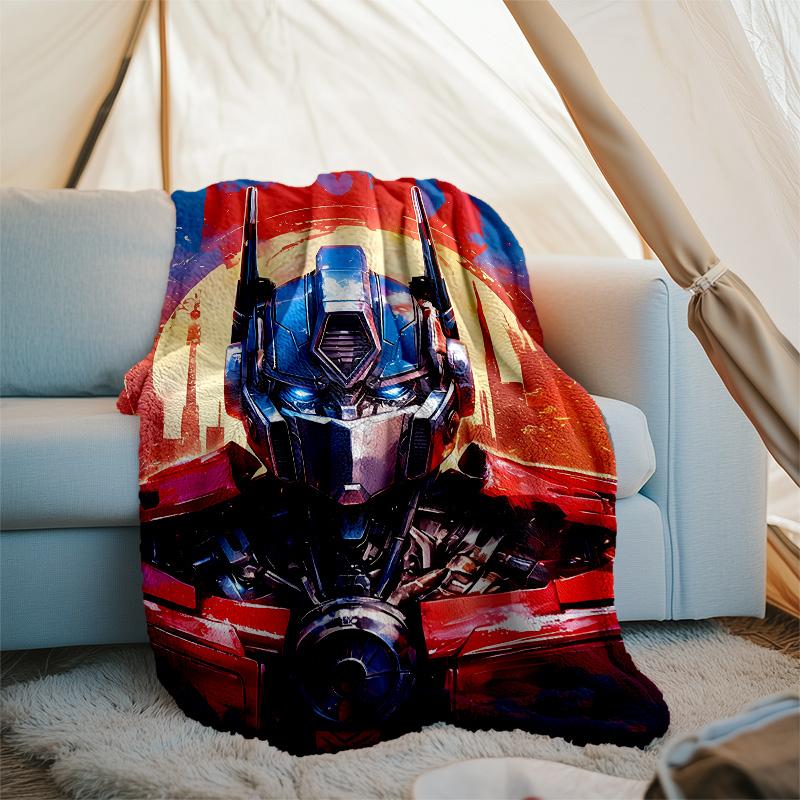 Bumblebee and Optimus Prime1 printed throw blanket—lightweight,soft,warm;versatile blanket for all seasons—perfect as &air-conditioning throw,nap blan