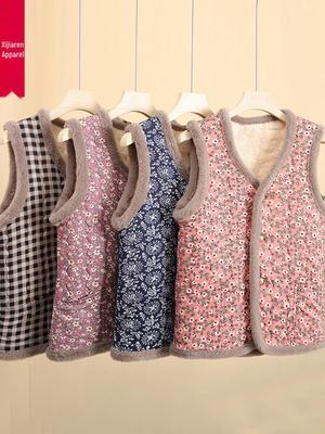 Autumn Winter Plus Velvet Vest for Middle-Aged & Elderly Women - Thickened Waistcoat for Moms & Grandmas