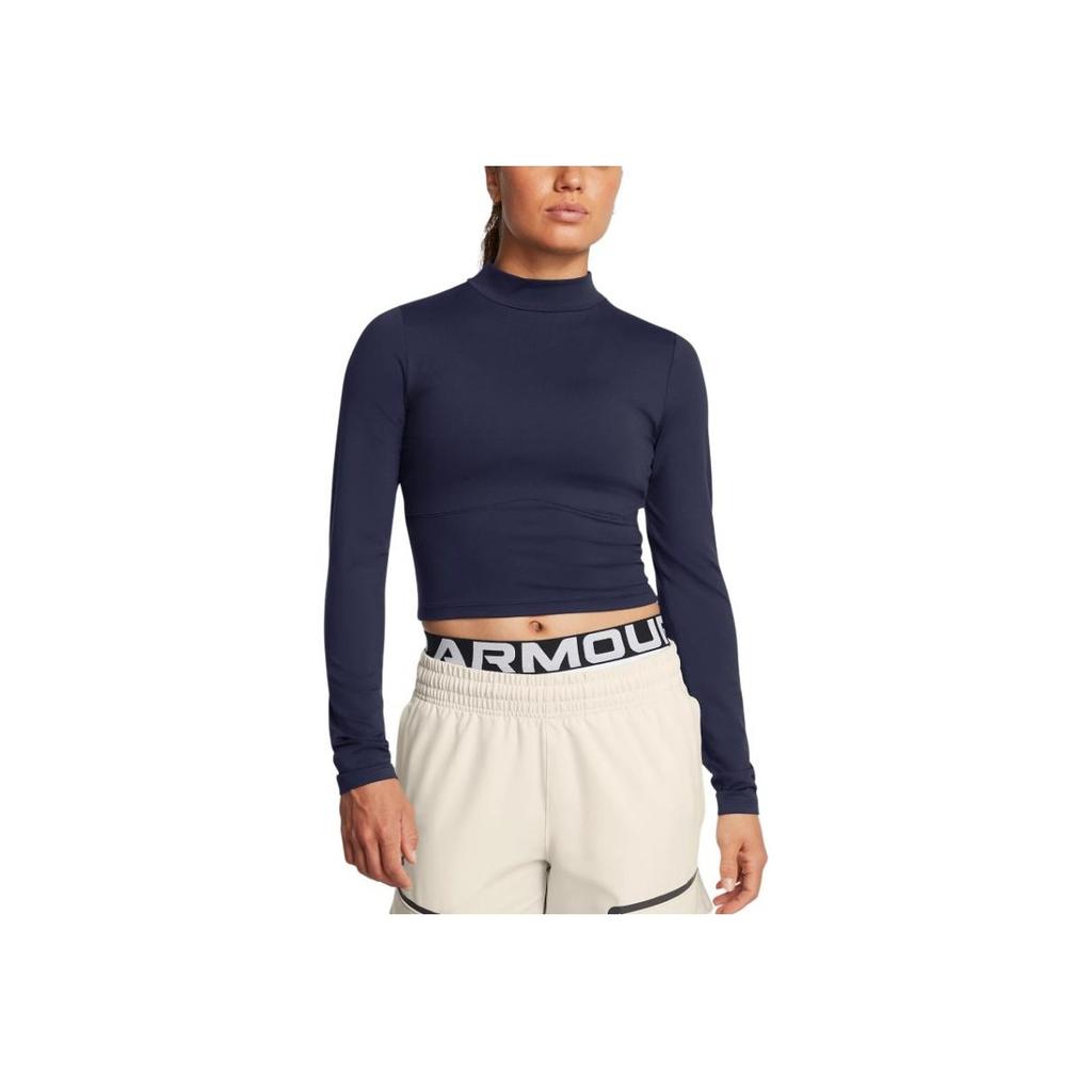 Under Armour Meridian UA Moisture Wicking Quick Dry Long Sleeve T-Shirt Women Tops Midnight-Navy 1380773-410