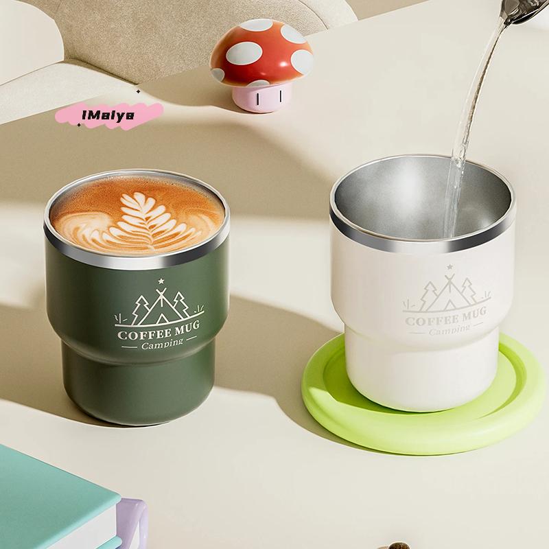 M-400ML Stainless Steel Thermal Cup Double Layer Insulated Water Mug Portable Sealed Tumbler for Office Coffee Milk Student Use