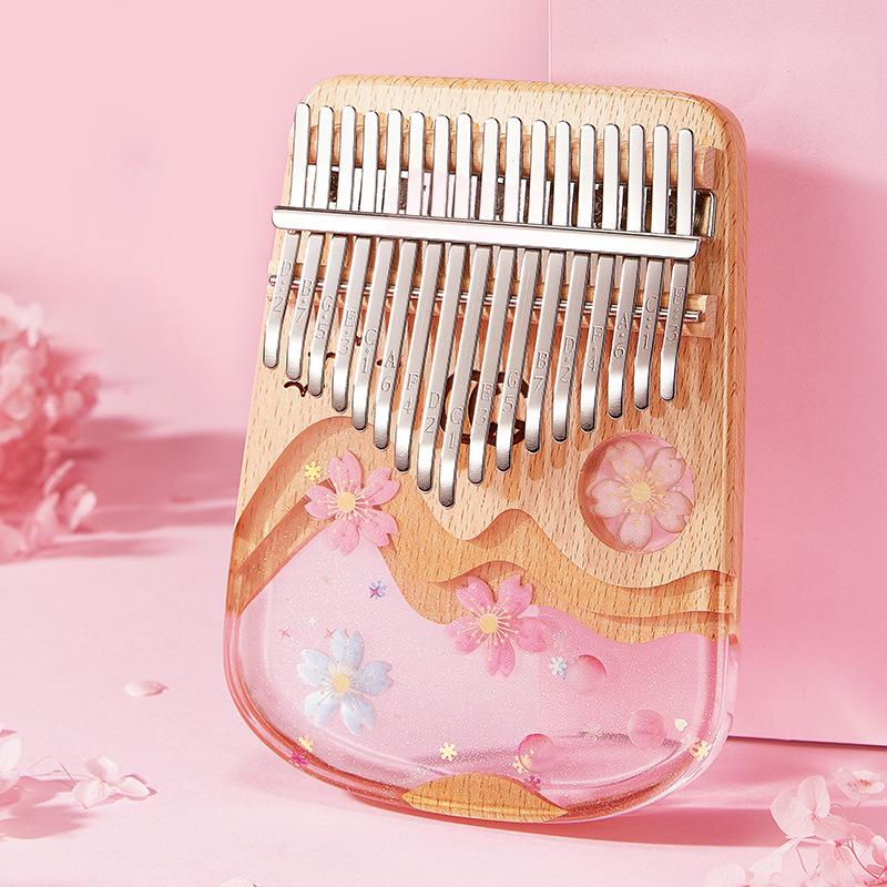 High-end Kalimba 21 Keys Thumb Piano Musical Instrument Professional Kalimba 21 Keys Finger Piano Sakura Kalimba
