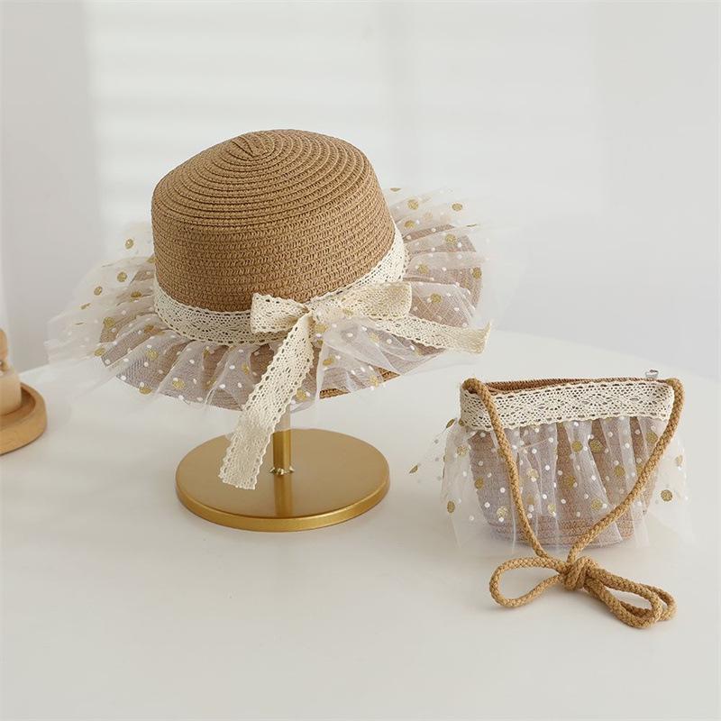 

Дівчачий солом яний сонцезахисний капелюх на шнурівці та набір сумок Kids Bag Only